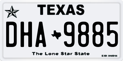 TX license plate DHA9885