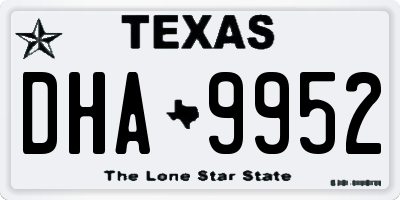 TX license plate DHA9952