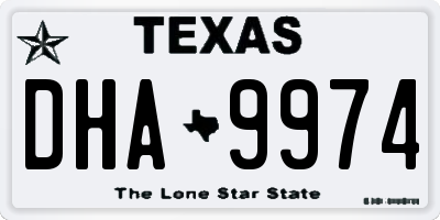 TX license plate DHA9974