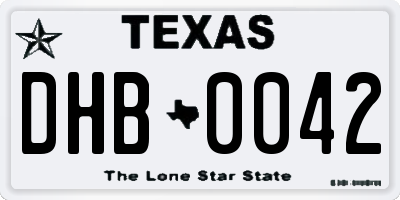 TX license plate DHB0042