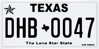 TX license plate DHB0047