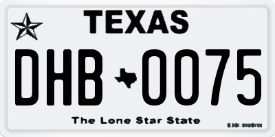 TX license plate DHB0075