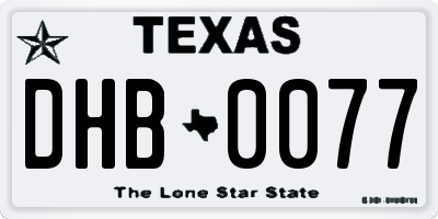 TX license plate DHB0077