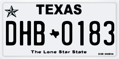 TX license plate DHB0183
