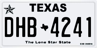 TX license plate DHB4241