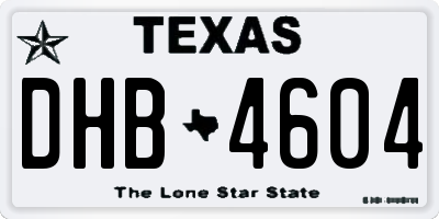 TX license plate DHB4604