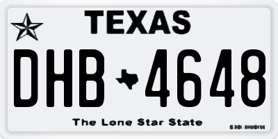 TX license plate DHB4648