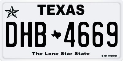 TX license plate DHB4669