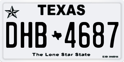 TX license plate DHB4687