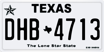 TX license plate DHB4713