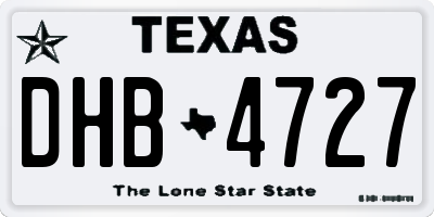 TX license plate DHB4727