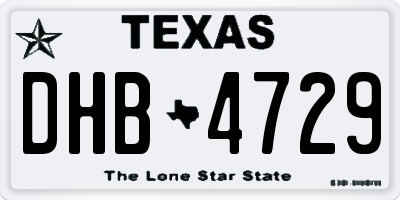 TX license plate DHB4729