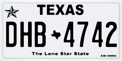 TX license plate DHB4742