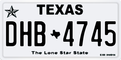 TX license plate DHB4745