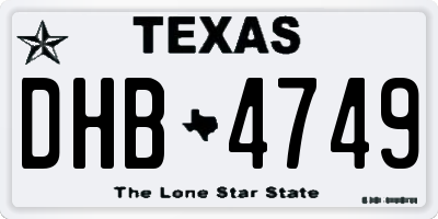TX license plate DHB4749