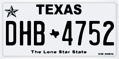 TX license plate DHB4752