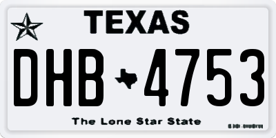 TX license plate DHB4753