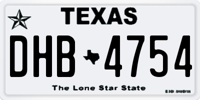 TX license plate DHB4754