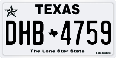 TX license plate DHB4759