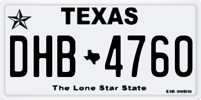 TX license plate DHB4760