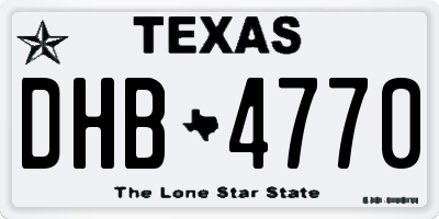 TX license plate DHB4770