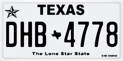 TX license plate DHB4778