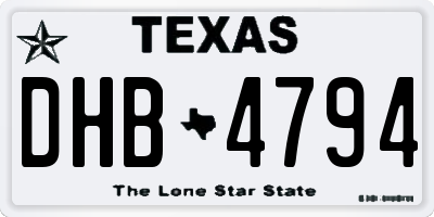 TX license plate DHB4794