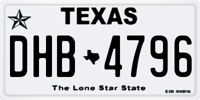 TX license plate DHB4796