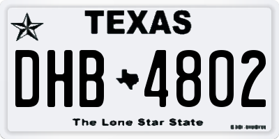 TX license plate DHB4802