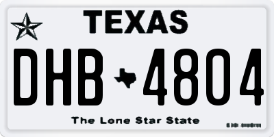 TX license plate DHB4804