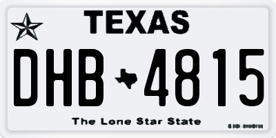TX license plate DHB4815