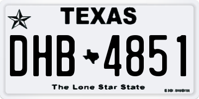 TX license plate DHB4851