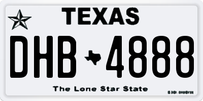 TX license plate DHB4888