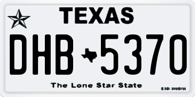 TX license plate DHB5370