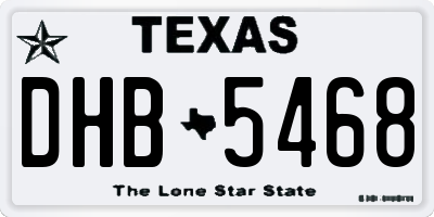 TX license plate DHB5468