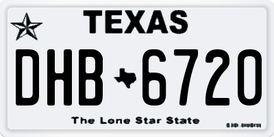 TX license plate DHB6720