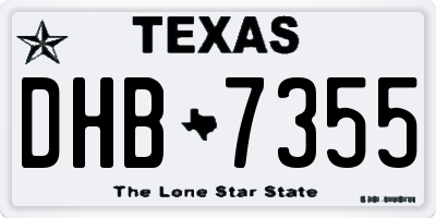 TX license plate DHB7355