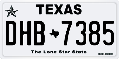 TX license plate DHB7385