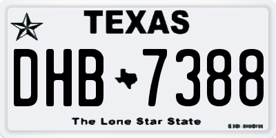 TX license plate DHB7388