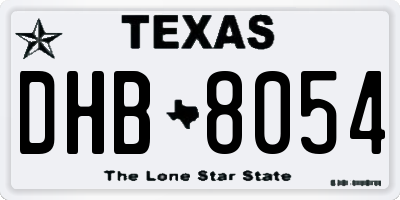 TX license plate DHB8054