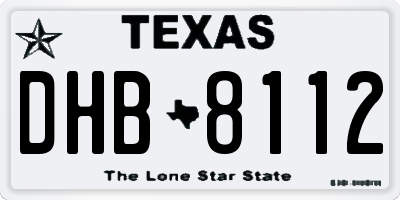 TX license plate DHB8112