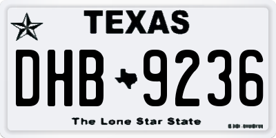 TX license plate DHB9236