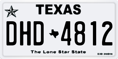 TX license plate DHD4812