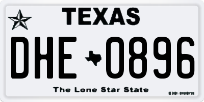 TX license plate DHE0896