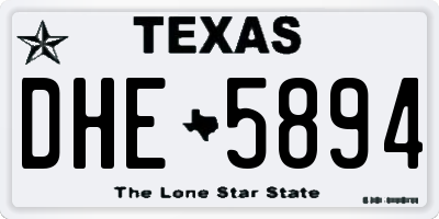 TX license plate DHE5894