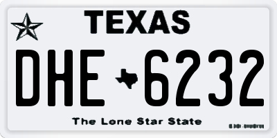 TX license plate DHE6232