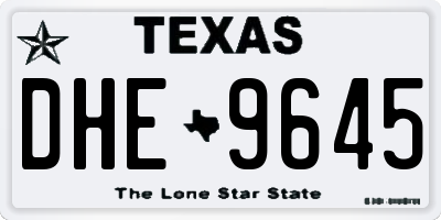 TX license plate DHE9645