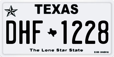 TX license plate DHF1228