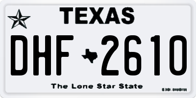 TX license plate DHF2610