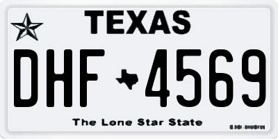 TX license plate DHF4569